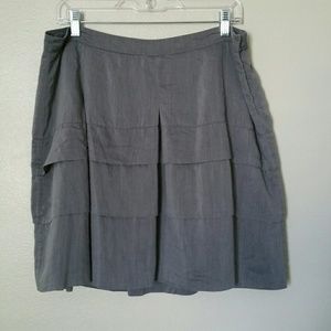Gap Layered Gray Skirt Side Zip & Lined sz 14P